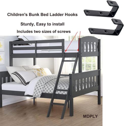 8 Pack Bunk Bed Ladder Hooks, Vinyl Coated Iron Heavy Duty Hook Brackets for Bed Decoration Tool