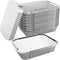 WANBAO 50 PACK 8.3"x6.2" Disposable Tin Foil Pans with Lids for Cooking, Baking, Catering, Meal Prep
