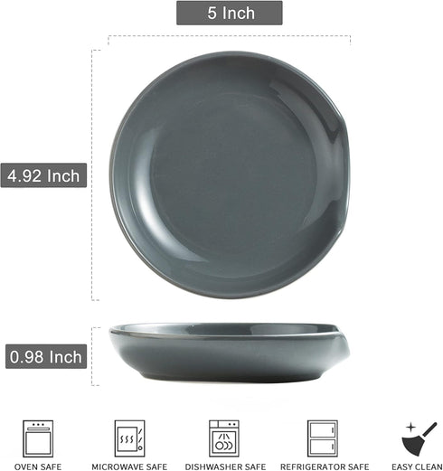 Porcelain Spoon Rest with Drip Tray for Multiple Utensils, Cooking Spoon Rest & Spoon Holder for Stove Top, Kitchen Utensil Holder for Spoons, Ladles, Tongs & Spatula, for Christmas, Gray