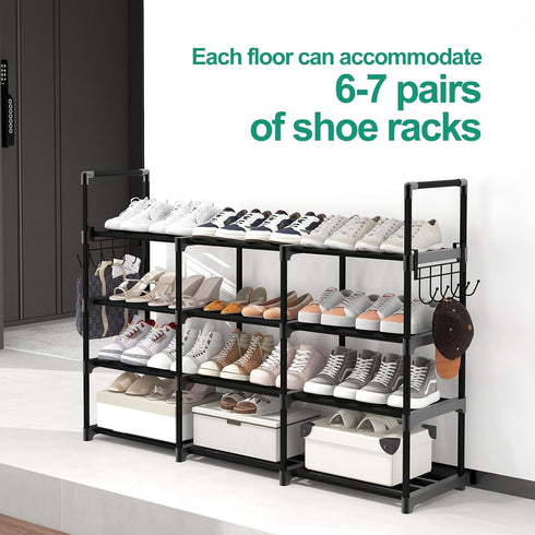 4 Closet 20-26 Tier Shoe Rack, Shoe Organiser, Metal Shoe Rack, Shoe Rack, Entryway Shoe Rack, Holds Pairs of Shoes