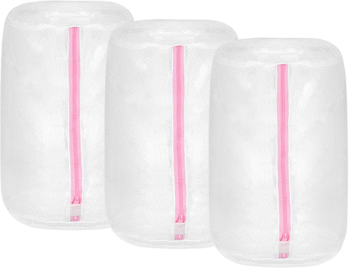 uxcell 3Pcs Shoes Washing Bag, 8.7 x 13 Inch Cylinder Mesh Laundry Bags for Washing Sneakers, Slippers, Delicates -