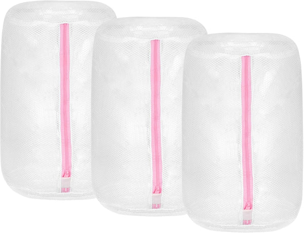uxcell 3Pcs Shoes Washing Bag, 8.7 x 13 Inch Cylinder Mesh Laundry Bags for Washing Sneakers, Slippers, Delicates -