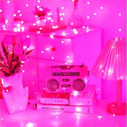 Ranlraka 20 Wine Bottle Lights with Cork Mini Fairy String Lights Battery Operated LED Pink Fairy Lights Party