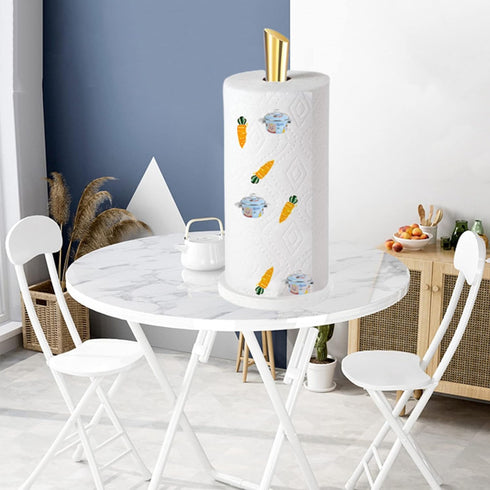 Gold Paper Towel Holder Countertop - Marble Paper Towel Holder for Kitchen & Bathroom, Stainless Steel for Easy
