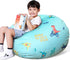 Lukeight Dinosaur Zipper Stuffed Animal Storage Bean Bag Chair Cover for Kids, Organizing Plush Toys (Dino Blue, Large)