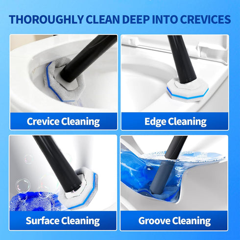 MNWHUC 36 Set, Disposable Toilet Bowl Brush with Toilet Wand Refills Pads Replacement Heads, Toilet Cleaning