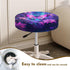 12-14 inch 2 Kuiaobaty Round Bar Stool Cover Cushion with Elastic Aesthetic Purple Butterfly Floral Print Fabric Round