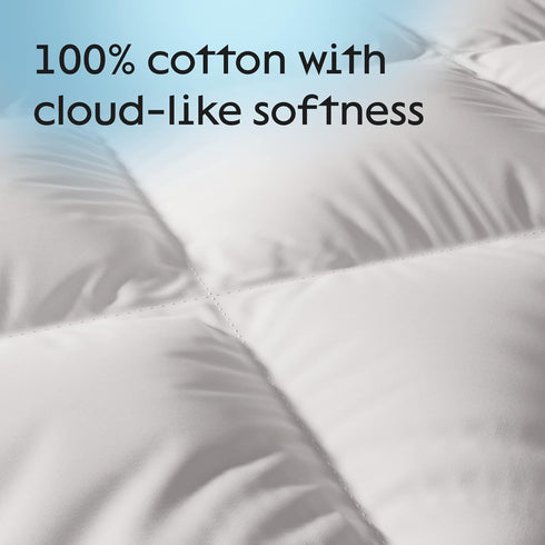 Niagara Cotton Mattress Protector Queen 60x80, Non Noisy Cooling Breathable Ultra Plush, Fits 20 Inches Deep