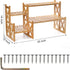 2 Lawei Tier Bamboo Tabletop Plant Stand, Adjustable Flower Pot Holder Shelf Planter Display Stand, Small Desktop
