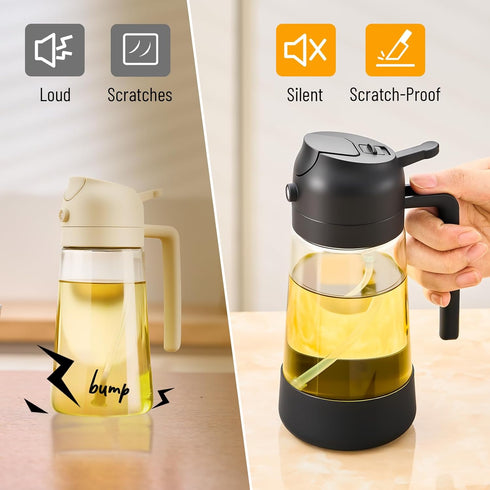 2 1 470ML/ 16OZ Baking(1PC PARACITY Oil Dipenser Bottle with Silicone Bottom, in Olive Oil Sprayer and Dispenser, Oil