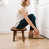 JUIOETUR footstool9.3 Inch Solid Wooden - Short Stool for Kids & Adults, Sensory Table Helper - Sturdy Foot Stool