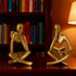 Set 2 of Gold Reading Women Statues, Thinker Sculptures Abstract Art Figurines, Modern Aesthetic Gold Statue Decor