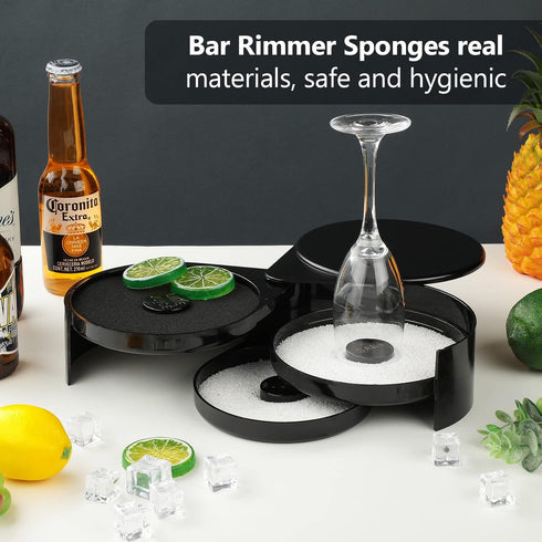 Rimmer Rimmer Rimmer Rimmer Black(16 Treela Bar Sponges Replacement Glass Sponges Margarita Salt Sponges Cocktail Glass