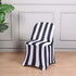 Efavormart Black & White 2" Striped Spandex Stretch Fitted Folding Chair Cover