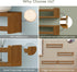 4-Pack) Forbena Walnut Brown Nursery Bookshelf Wall Mounted, Wooden Floating Book Shelves for Wall, Nursery Hanging