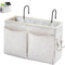 Bedside Caddy Organizer, Multi-Function Hanging Storage Bag for Bunk Bed & Dorm Bed Rails, White