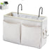 Bedside Caddy Organizer, Multi-Function Hanging Storage Bag for Bunk Bed & Dorm Bed Rails, White
