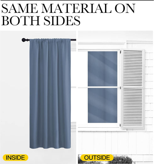 34" 45" 2 NICETOWN Kitchen Curtains, Short Blackout Curtains & Drapes, Thermal Insulated Blackout Curtain Panels