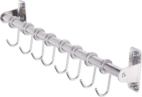 Dseap Kitchen Utensil Holder Hanger, Wall Mount Pot and Pan Rack with 8 Hooks for Hanging Cooking Utensils