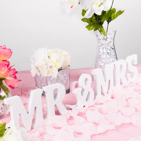 Super Z Outlet White Wooden Mr and Mrs Signs - Wedding Present for Party Table Top Decoration, Home Wall Display Stand