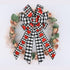 Hying Large Valentine's Day Bows for Wreath, Black White Buffalo Plaid Bows with Glitter Red Hearts for Decorations