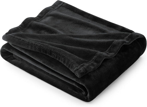 Bedsure GentleSoft Fleece Throw Blanket, Black, Lightweight Plush Cozy Soft Blanket for Couch, 50x60 inches