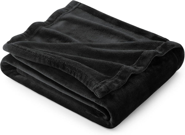 Bedsure GentleSoft Fleece Throw Blanket, Black, Lightweight Plush Cozy Soft Blanket for Couch, 50x60 inches