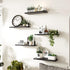 4.7 Inches (Set 5 Fixwal Wall Shelves, Width Black Floating Shelves for Wall, Rustic Wood Wall Storage Shelves