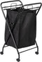 Household Essentials Rolling Laundry Hamper, Heavy Duty Canvas Bag, 2 Load Capacity,