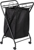 Household Essentials Rolling Laundry Hamper, Heavy Duty Canvas Bag, 2 Load Capacity,