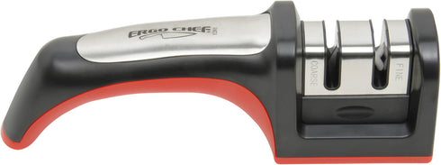 Ergo Chef Fastedge 2 Stage Knife Sharpener, Tabletop Kitchen Knife Sharpener, Red