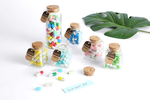 101PCS Cute Capsule Message Love Letters in Wish Bottle, Lover Gift for Anniversary, Valentines, Long Distance