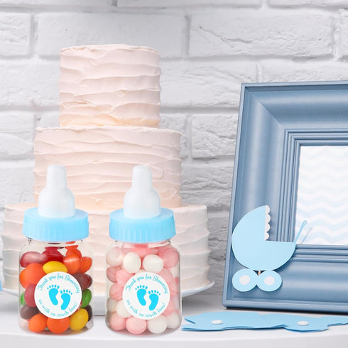 48 1.5 3.5 Inch Tondiamo Pcs Blue Baby Shower Mini Bottle Favors x Baby Shower Candy Jar Mini Milk Bottle Party Favor
