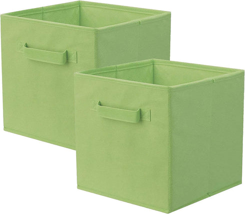 ShellKingdom Storage Bins, Foldable Fabric Storage Cubes, 2 Pack for Closet and Toys Storage, Green