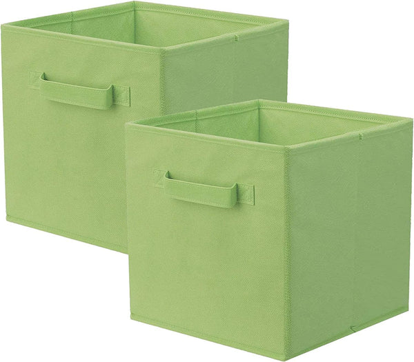 ShellKingdom Storage Bins, Foldable Fabric Storage Cubes, 2 Pack for Closet and Toys Storage, Green