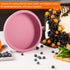 6 Pcs Round Cake Pans, 4" Nonstick Quick Release Silicone Mould, Bakeware Tools for Cupcakes, Red
