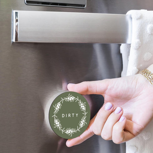 ThreeKin Clean/Dirty Magnet for Dishwasher, Double-Sided Kitchen Gadget Gift, Easy-to-Read Strong Magnetic Indicator