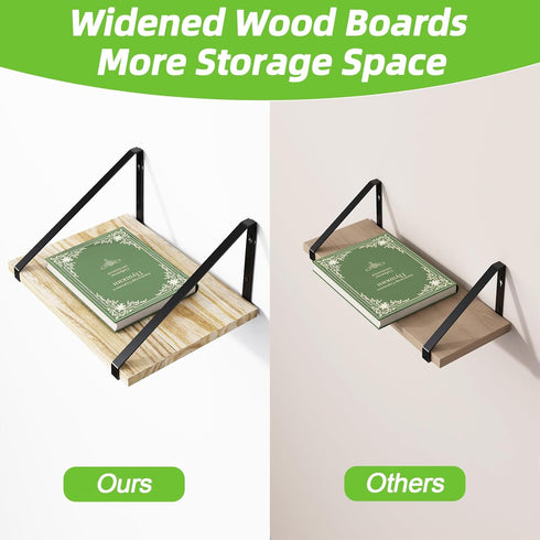 16.5 12 0.6in Fixwal X X Floating Shelves, Rustic Wood Large Wall Mounted Shelves for Decor Storage for Bedroom, Living
