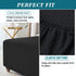 HFCNMY Stretch Square Ottoman Cover Knitted Jacquard Ottoman Cover Washable Square Ottoman Slipcover Storage Ottoman