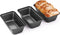 HONGBAKE Mini Loaf Pan for Baking Bread, 6 x 3.3 x 2 In Nonstick Small Tins Set of 3, Dark Grey