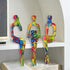 3Pcs Graffiti Thinker Statue Accents Reading Women Sculptures, Modern Aesthetic Figurine Decoration, Abstract Art