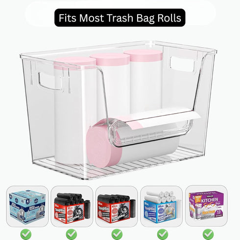 2 Set 4-13 Pantry organizers and Storage,Trash Bag Holder Under sink Organizer for Gal Bags,Trash Bag Dispenser
