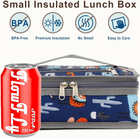 FlowFly Small Insulated Lunch Box, Portable Soft Bag Mini Cooler Thermal Meal Tote Kit for Work & School (Alpaca)