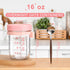 KAIZHOUZHOU 16oz (Pink-2Pcs) Glass Mason Overnight Oats Jars, Cereal, Yogurt, Salad Lunch,Glass Overnight Oats