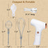 Cordless Hand Mixer, Handheld Electric Whisk with 3 Speed Modes, 2 Detachable Stir Whisks (White)