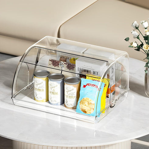 Gagee Countertop,Acrylic Bread Box for Kitchen Bread Storage Container for Homemade Bread,Cookies, Bagels, Muffins