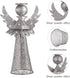 PRETYZOOM Christmas Silver Angel Tree Topper, Exquisite Glitter 3D Angel Figure Ornament for Party Home Xmas Tree