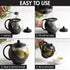 Primula Half Moon Teapot with Removable Infuser, Glass Tea Maker with Reusable Fine Mesh Stainless Steel Filter,