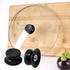 uxcell 2pcs Lid Knobs for Pans Pots - Heat Resistant Plastic Knob Handle for Kitchen Bakeware (Black)