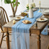 120 Inch 10FT, Artoid Mode Dusty Blue Gauze Table Runner Seasonal Sheer Kitchen Dining Holiday Wedding Birthday Baby